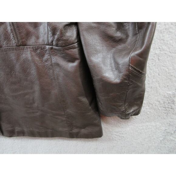 Vintage THE LEATHER WAREHOUSE Mens Size 44 Brown Removeable Lined Leather Jacket - Picture 8 of 16